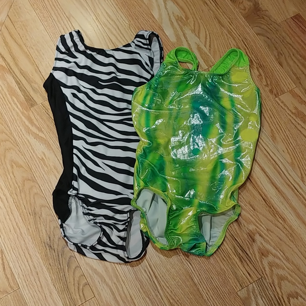 Set of two girls gymnastic outfits